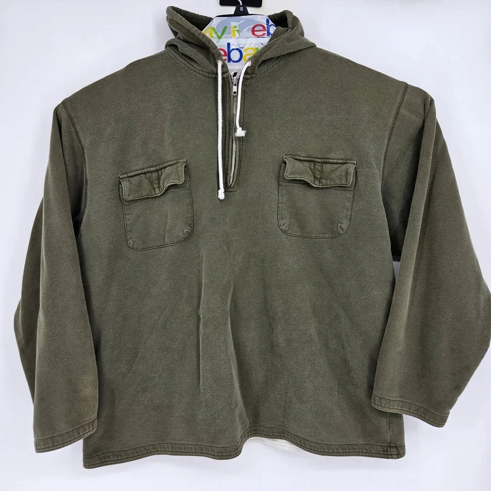 J Crew Hoodie Mens XXL Oarsman Olive Green Long Sleeve Heavy‎ Pullover Casual